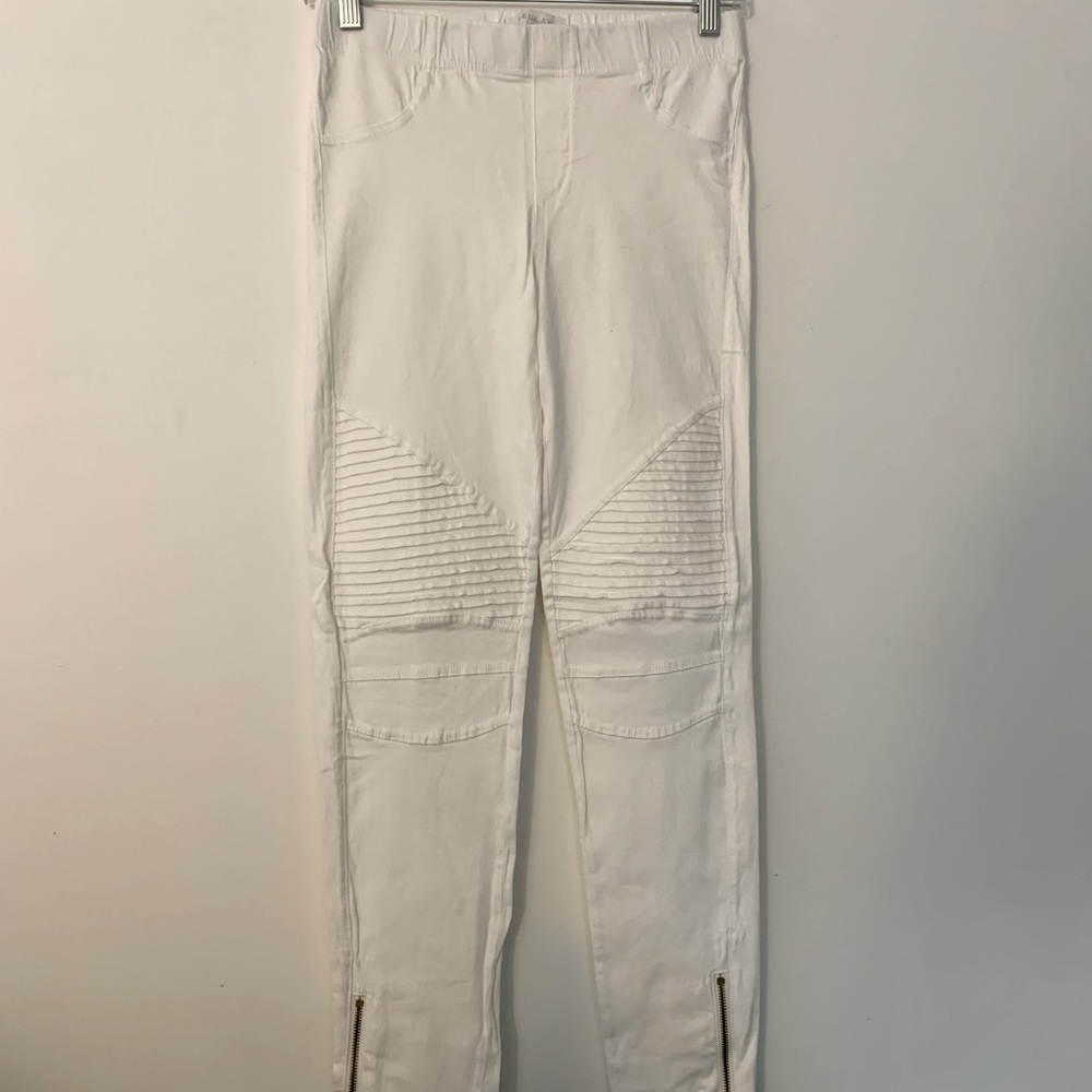 Beulah for VICI Piper White Moto Leggings Jeggings New Size M